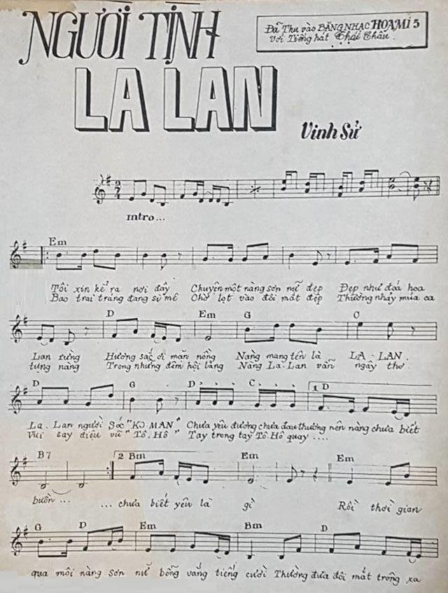 Sheet nhạc Người Tình La Lan